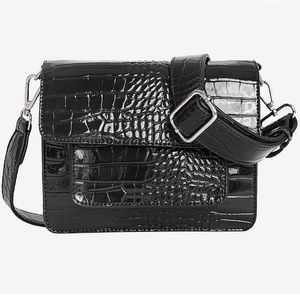 HVISK Cayman Pocket Black Vegan Leather Bag